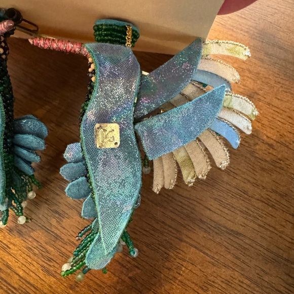 Deepa Gurnani Beaded Hummingbird Drop Earrings NWOT - Picture 6 of 7